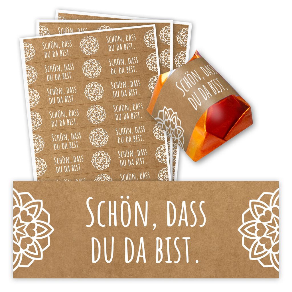 younikat 60er Aufkleber-Set Schön, dass du da bist I Produktbild 