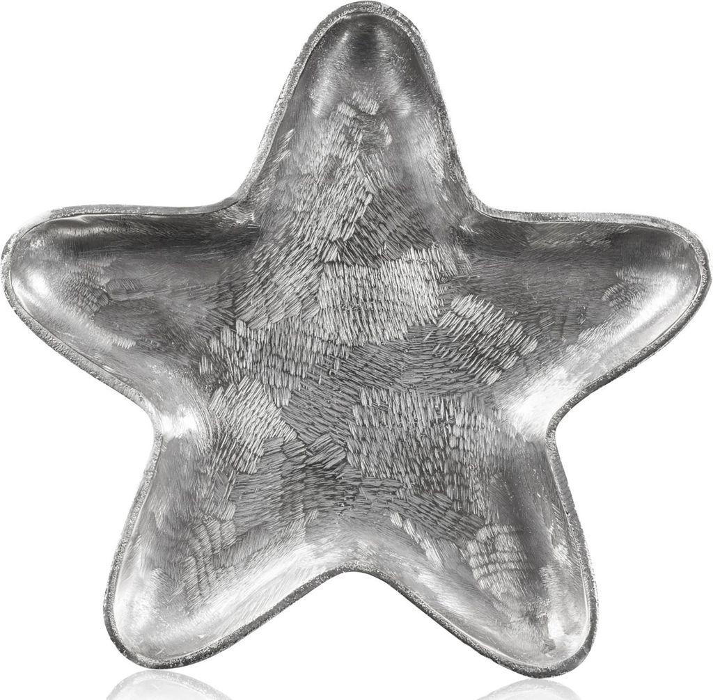 RUSTIC METAL aluminium star plate large - silber - 36x36x2,5cm - Metall