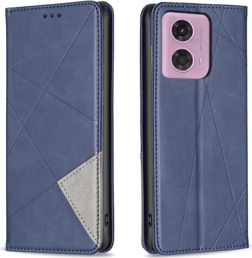 Mobigear Rhombus Slim Motorola Moto E14 Hülle Klapphülle - Blau