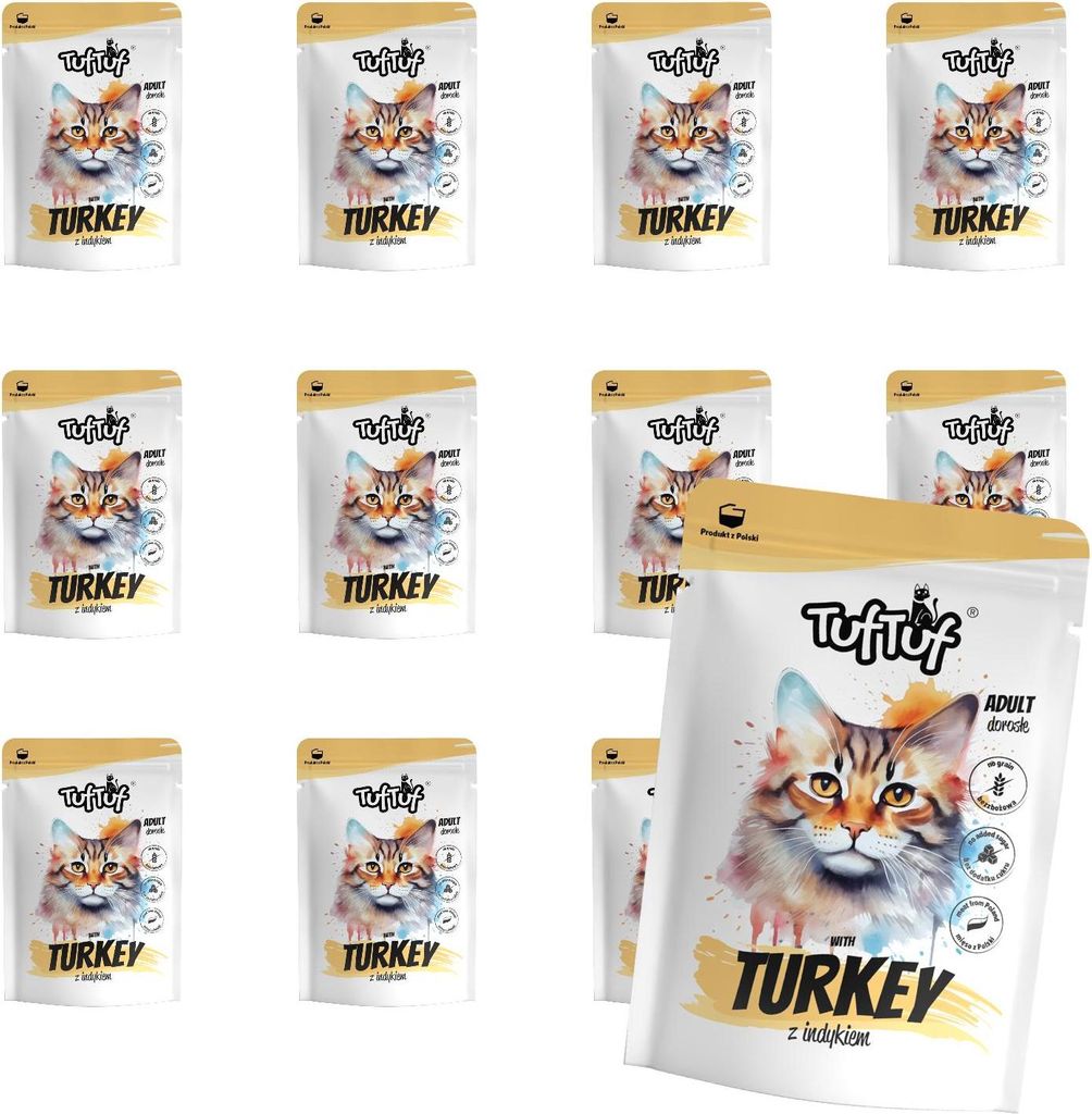 Tuftuf | Feuchtfutter für Katzen - 10x100g - Pâté mit Pute Produktbild 