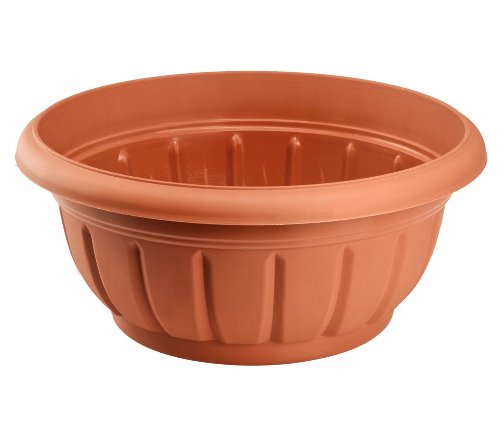 A terracotta-colored planter pot on a white background.