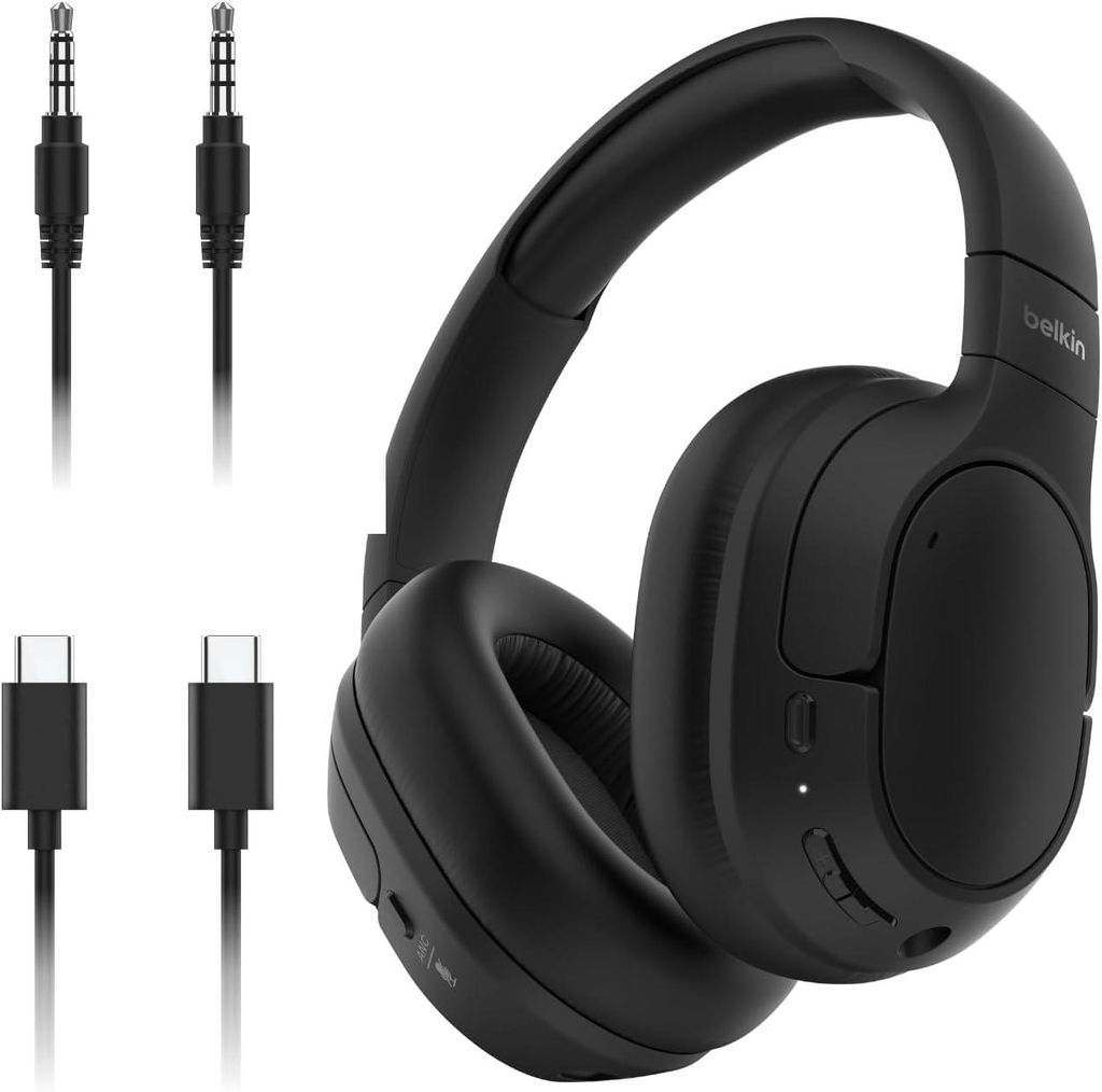 SoundForm Isolate Noise Cancelling kabellos Bluetooth Kopfhörer, Headset mit Mikrofon,mit 60 Stunden Wiedergabe, tiefer Bass, CloudCushion Hörmus...