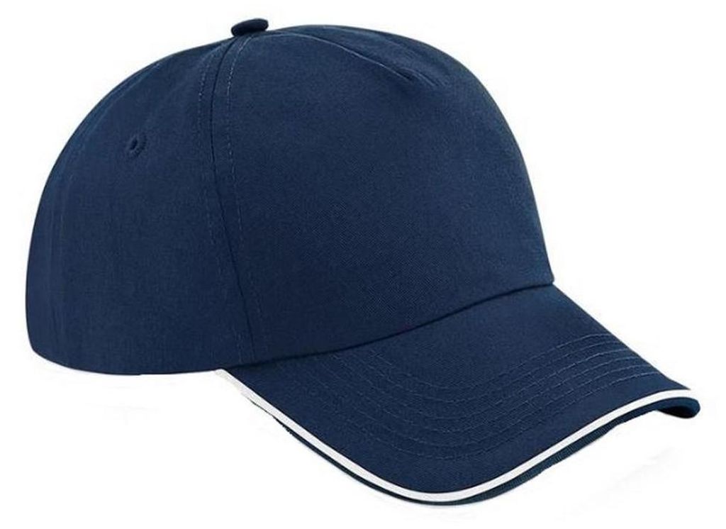 Beechfield Uni Authentic 5 Panel Baseballkappe Für Erwachsene FK244 (Einheitsgröße) (Navy/Weiß)