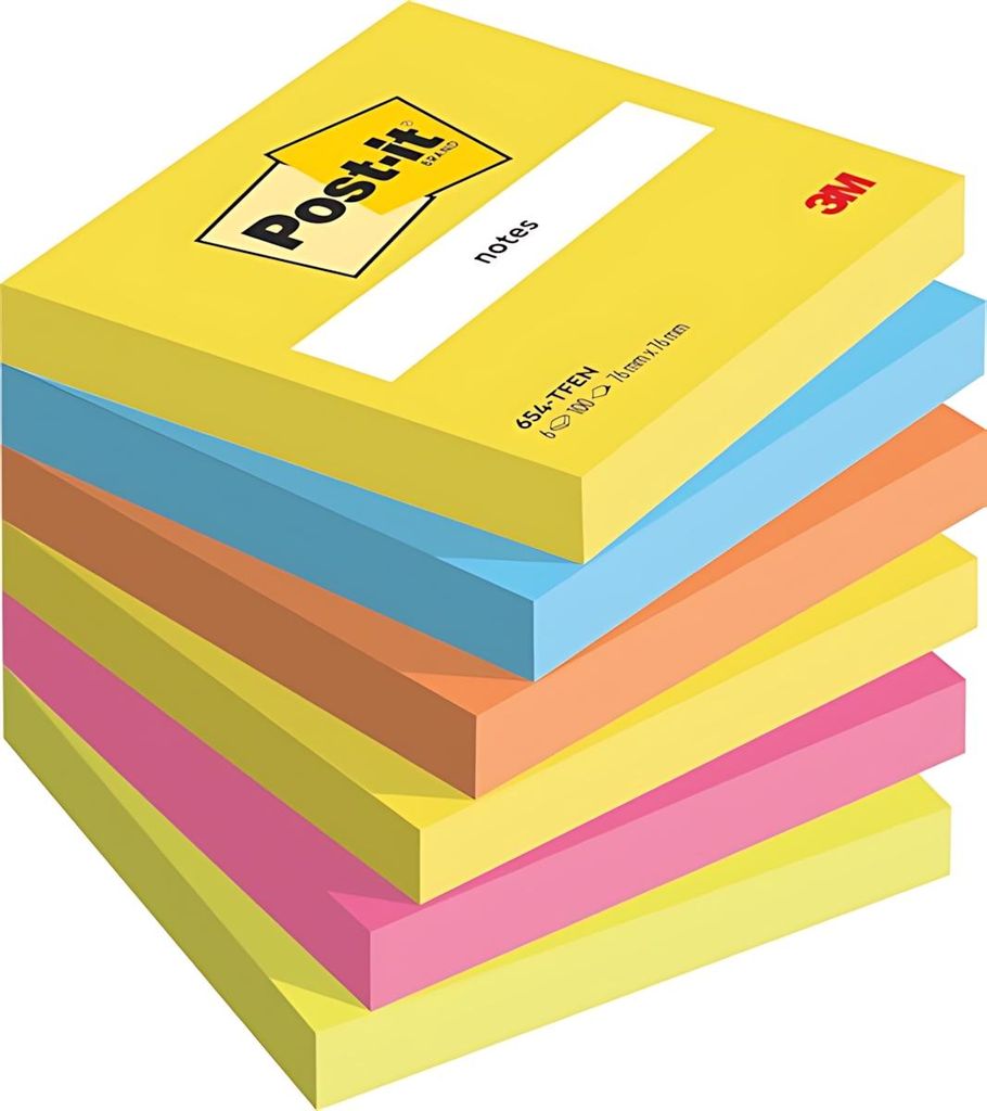 Post-It 6820-COL-W10, Quadratisch, Gemischte Farben, Produktbild 