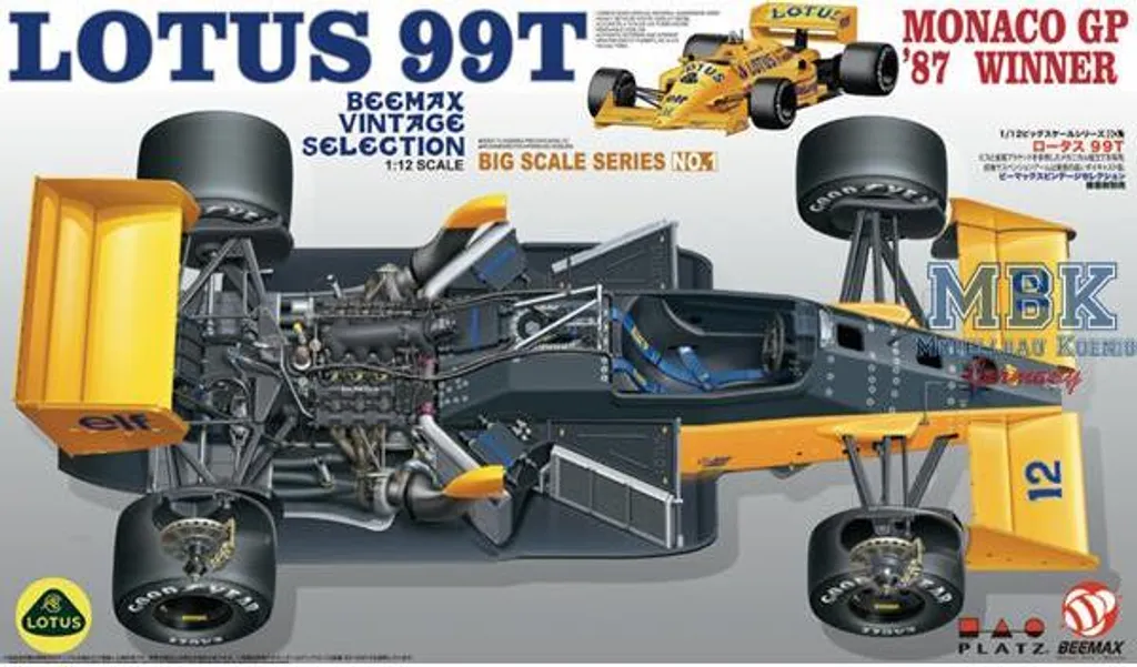 Maquette F1 ultra-détaillée Lotus 99T Senna Monaco 1987 Beemax 1/12