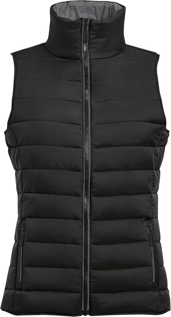 SOLS Damen Wave Stepp Weste/Gilet Wasserabweisend PC2454 (2XL) (Schwarz)