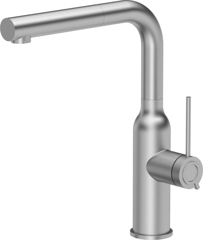 QUADRON Küchenarmatur ANGELINA Q LINE SteelQ, Mischbatterie 360°, Armatur Küche Edelstahl, Farbe: Stahl, Höhe: 31 cm, Wasserhahn für Küche