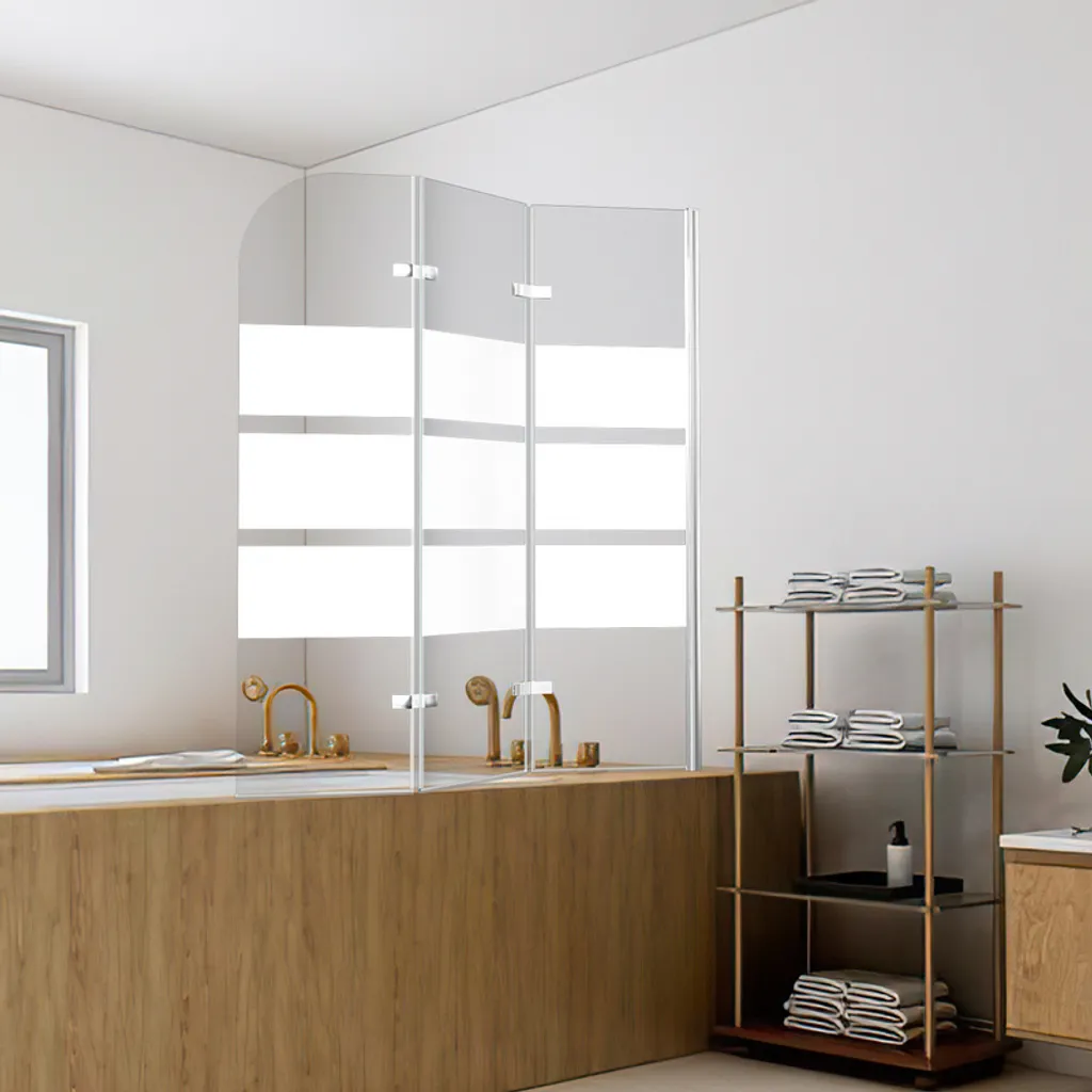 Parete Doccia Pieghevole 120x140 cm Hengda Vetro 6mm Anticalcare