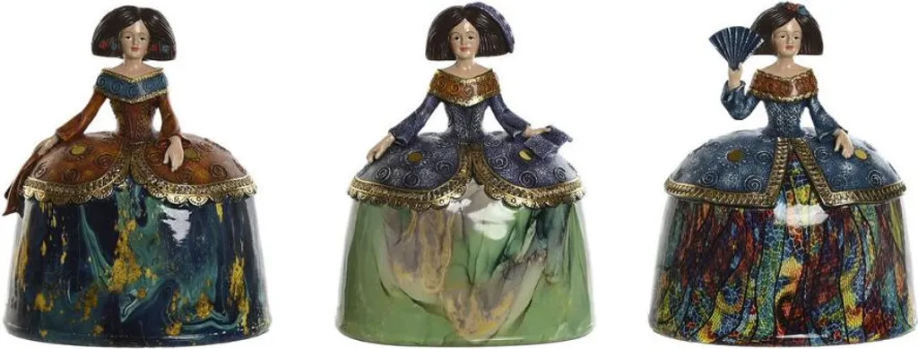 Décoration d'Intérieur Romantique Figurine Home ESPRIT Coloré - 3 Pièces