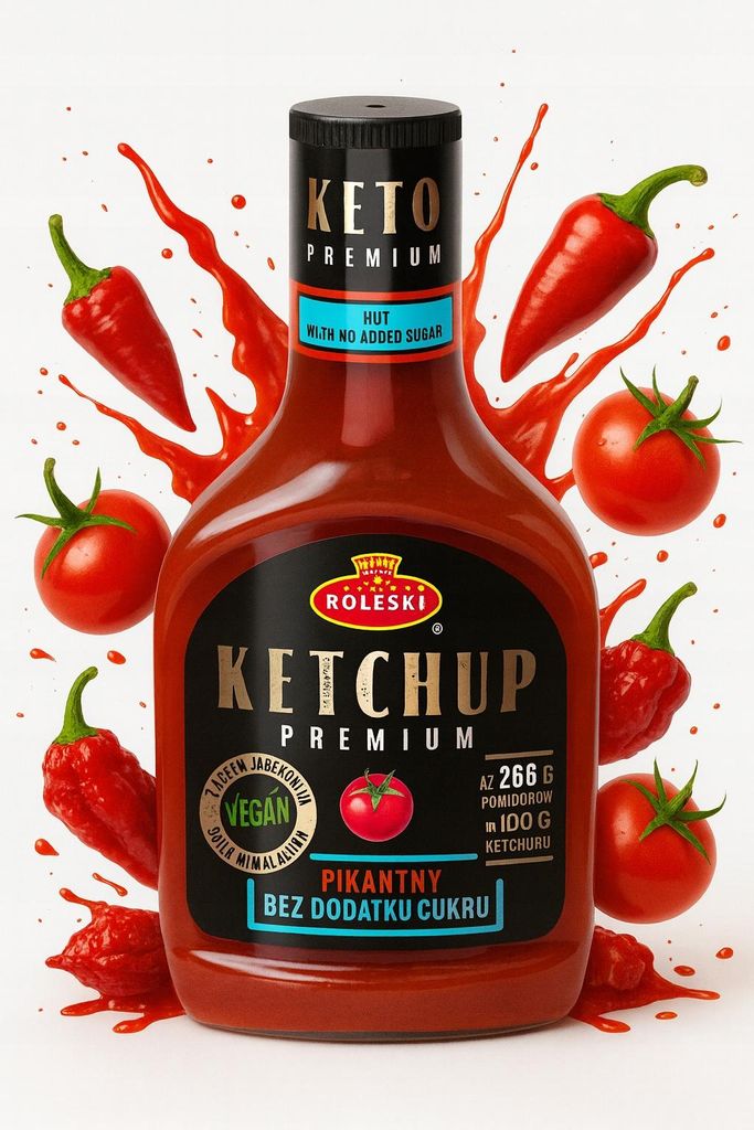 Roleski Pikantný kečup bez cukru 425 g Obrázok produktu 
