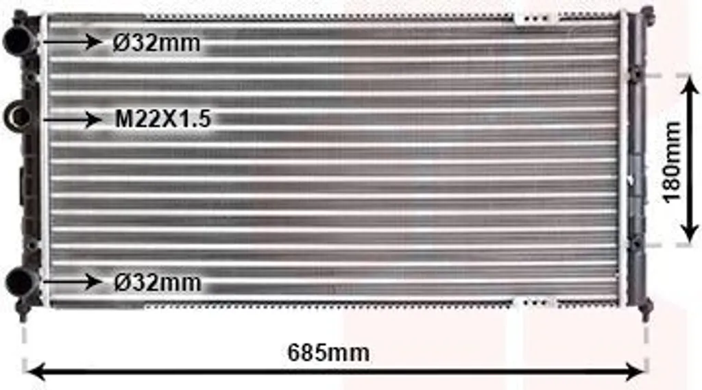 Radiateur moteur VAN WEZEL contre la surchauffe VW Caddy et SEAT Inca