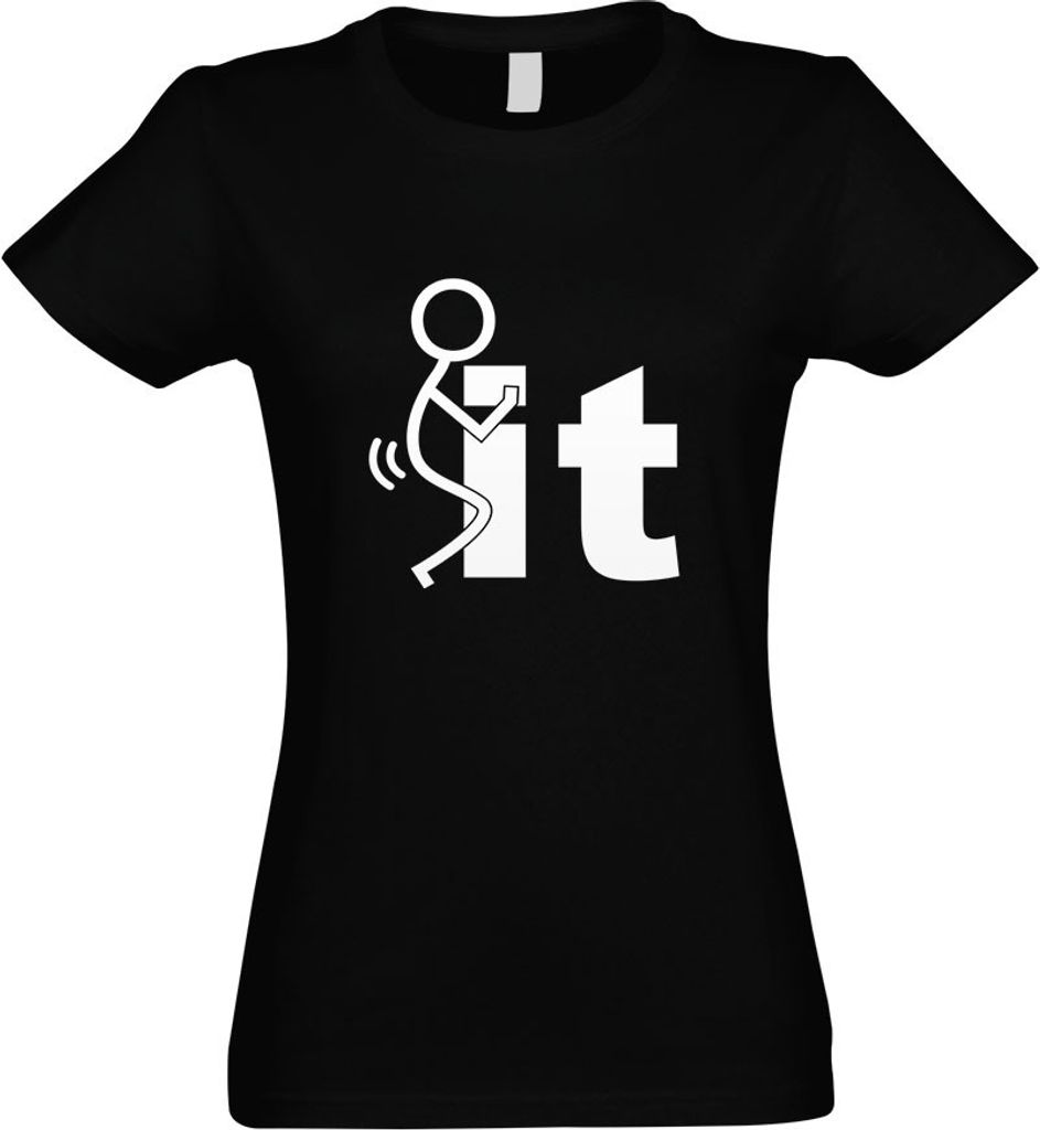 Kiwistar - T-Shirt tailliert - Damen - schwarz - Fuck It - mit Motiv Bedruckt - Funshirt Design - Sport - Freizeit - Damen - L