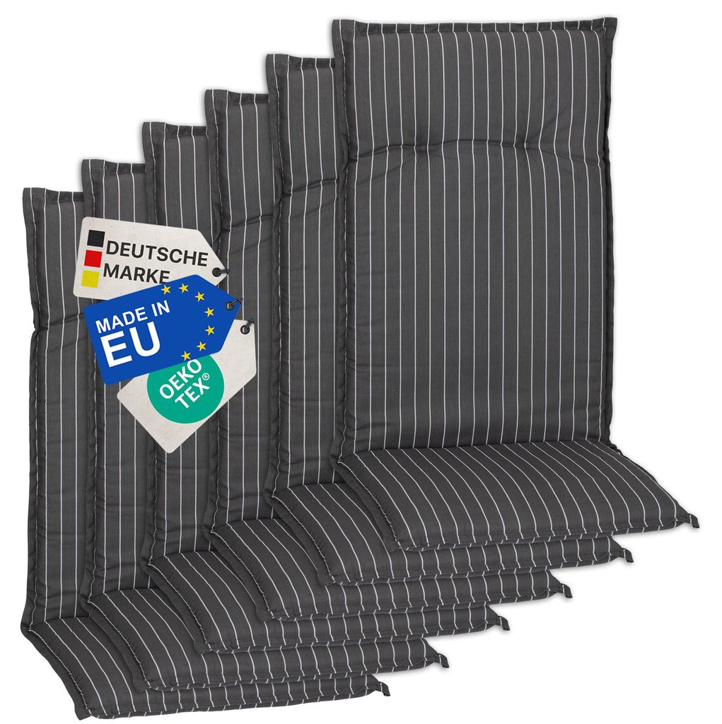 NYVI Gartenstuhl Auflagen Hochlehner 6er Set Barcelona - Produktbild 