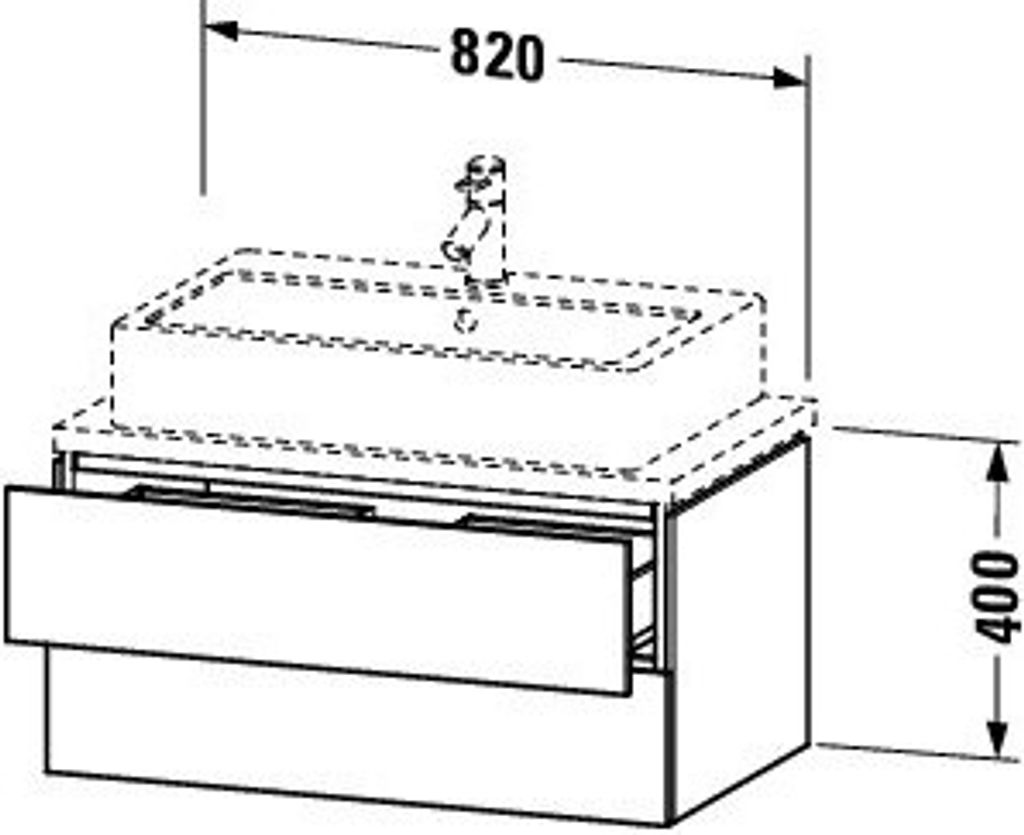 Duravit LC580705555 LC KWTU WH Cp 820x477x400 Front: Ei