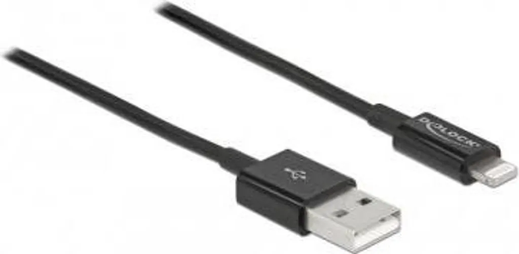 Câble USB Apple pour iPhone et iPod - Cordon de charge Delock noir 1m - 2