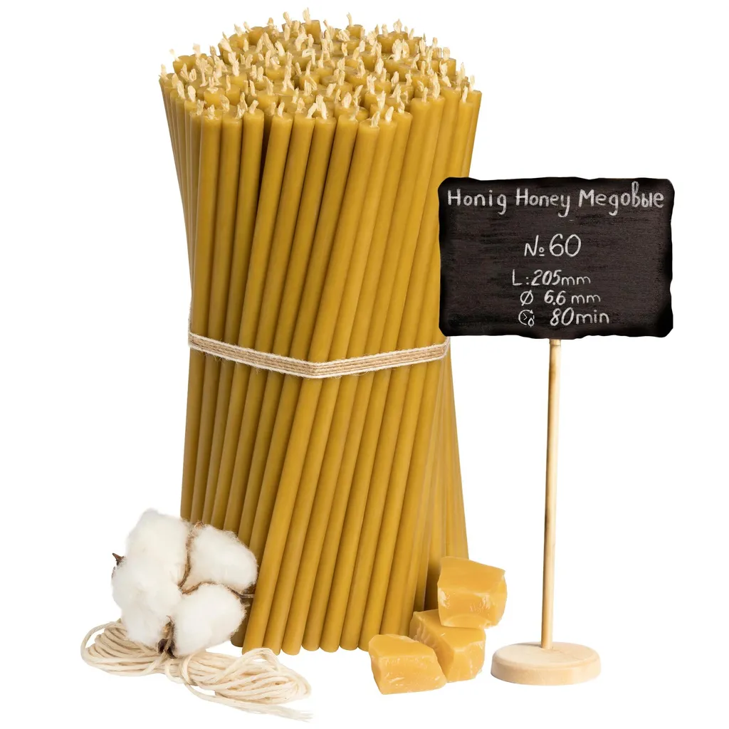 Offerta 1kg Candele da Chiesa N60 - 150 pezzi Miele per Rituali e Casa - 5