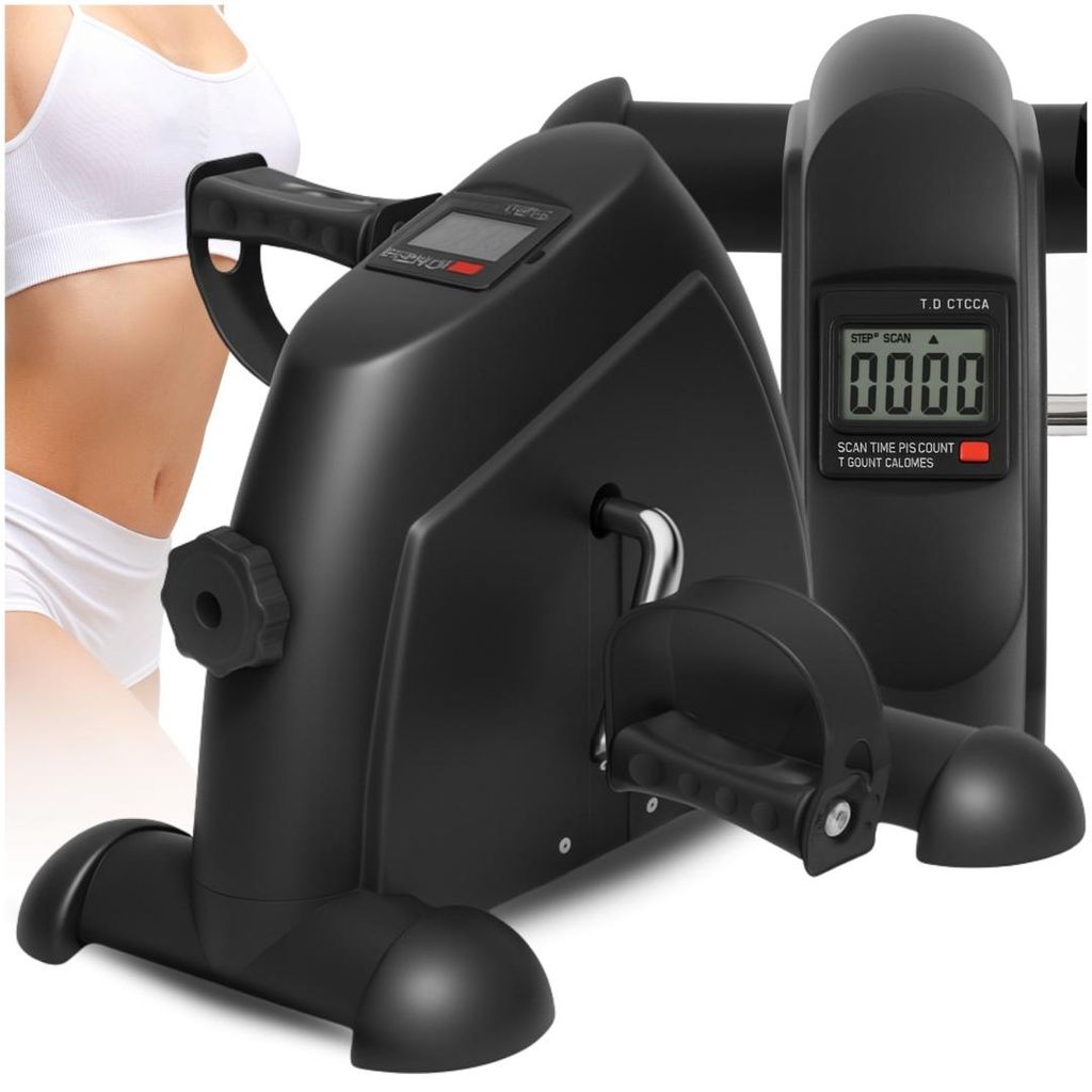 ASATO Heimtrainer Reha-Pedaltrainer 2-in-1 – für Arme & Beine, mechanisch mit LCD-Display