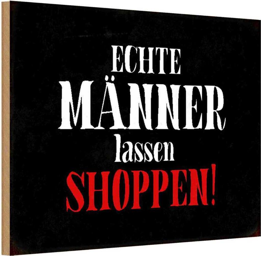 vianmo Holzschild 20x30 cm echte Männer lassen shoppen Frauen