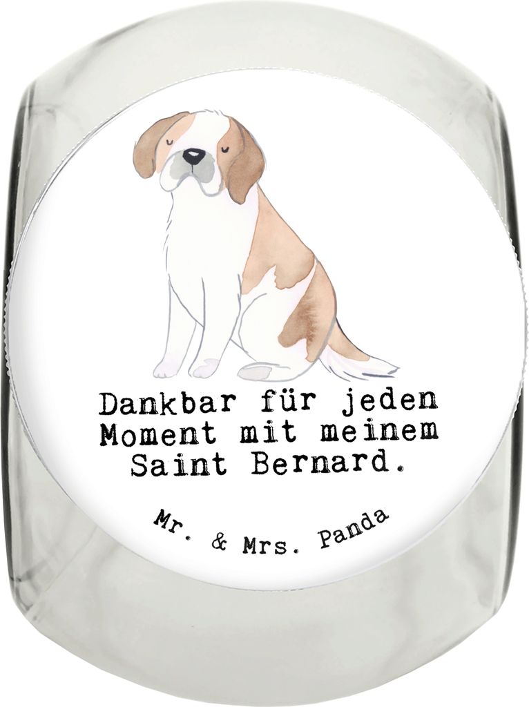 Mr. & Mrs. Panda Dose Saint Bernard Moment XL 2000ml - Weiß - Geschenk, St. Bernhardshund, Chien Du Saint-Bernard, Aufbewahrungsdose, schraubglas,...