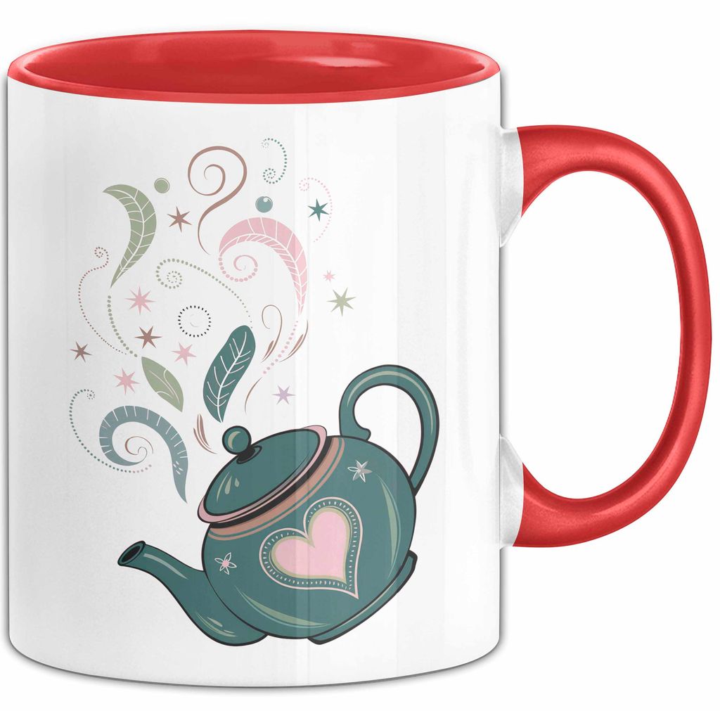 Teeliebhaber Tasse Geschenkidee für Kräuter Enthusiasten (Rot)