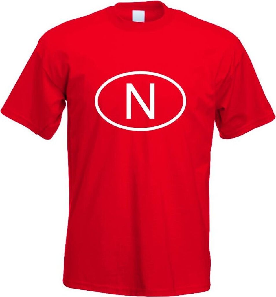 Kiwistar - T-Shirt - rot - Norwegen N Motiv Bedruckt Funshirt Design Print - mit Motiv Bedruckt - Funshirt Design - Sport - Freizeit - Herren - XL