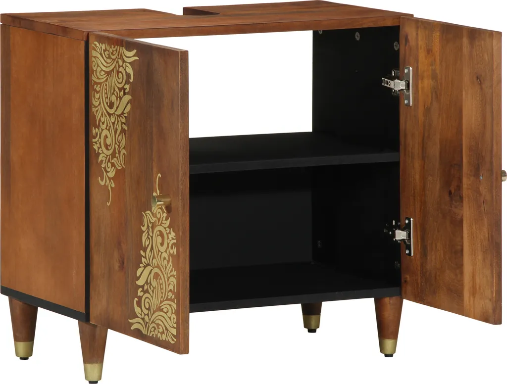 Rangement sous évier brun miel 62cm pour cacher tuyauterie et bazar