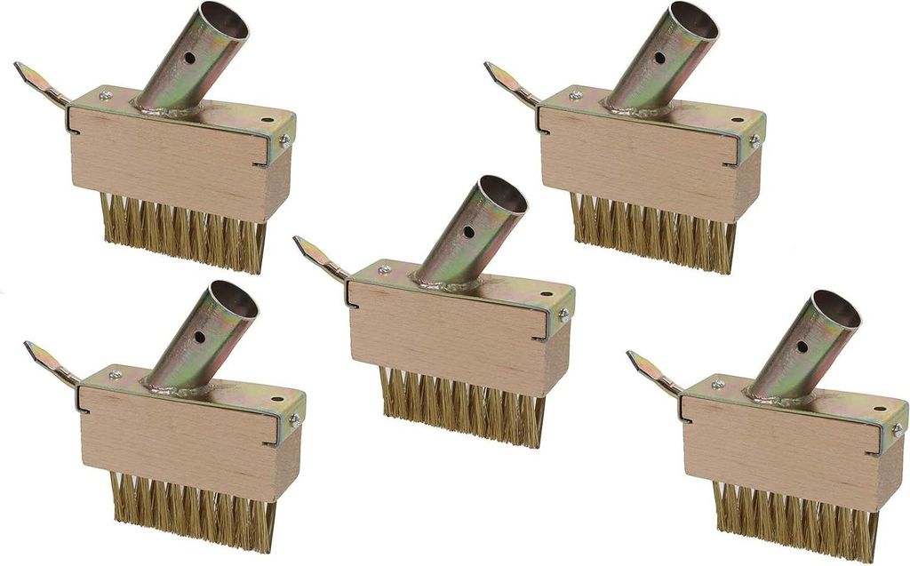 5er Set Unkraut Fugenbürste mit je 29 x 30 Metall-Borsten und Schaber gegen Unkraut ohne stiel, Fugenkratzer ca. 14 x 13 cm