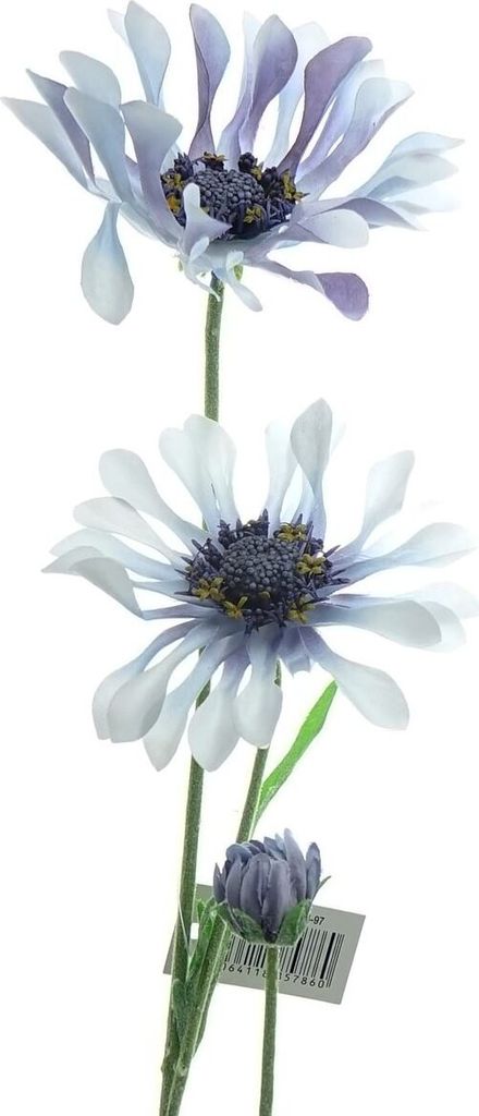 GASPER Kapmargeritenblüten Weiß-Blau löffelblättrig 66 cm - Kunstblumen