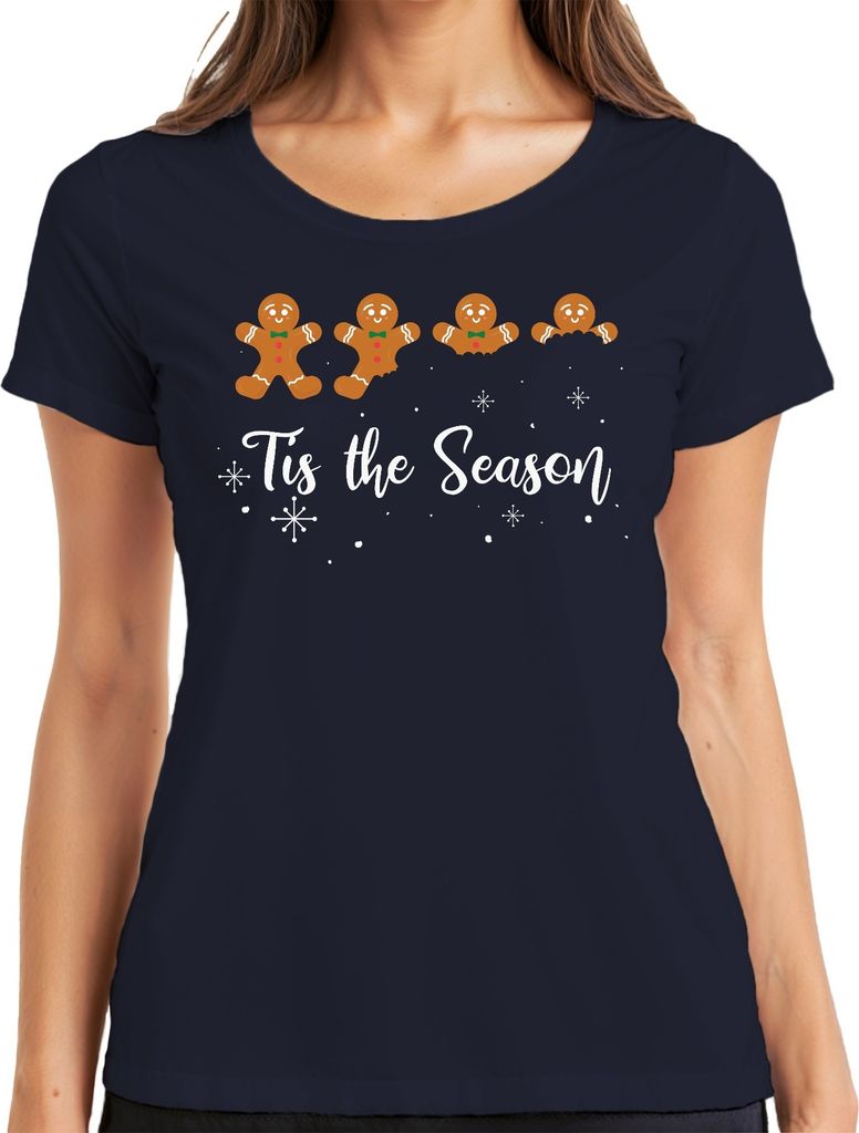 Tis the Season Lebkuchen - Weihnachten Weihnachtsgeschenk Christmas Damen T-Shirt, Navy, XL