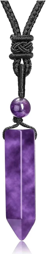 GEHECRST Collier 7 Chakra Pendentif Hexagonal en Pierre de Cristal Énergie