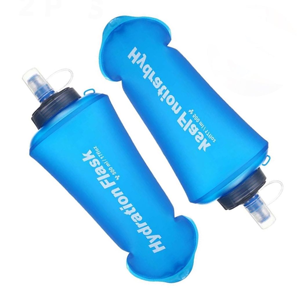 Packungen weiche Trinkflasche, faltbare Wasserflaschen zum Laufen, Wandern, Radfahren, Klettern, 500 ml