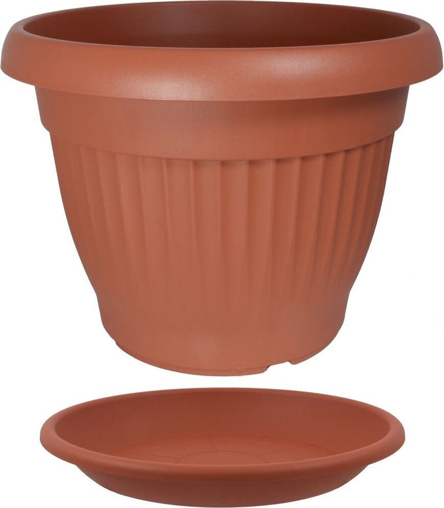 MePla - Set - Kübel Campana Ripp ø 70 + US ø 58 cm terra