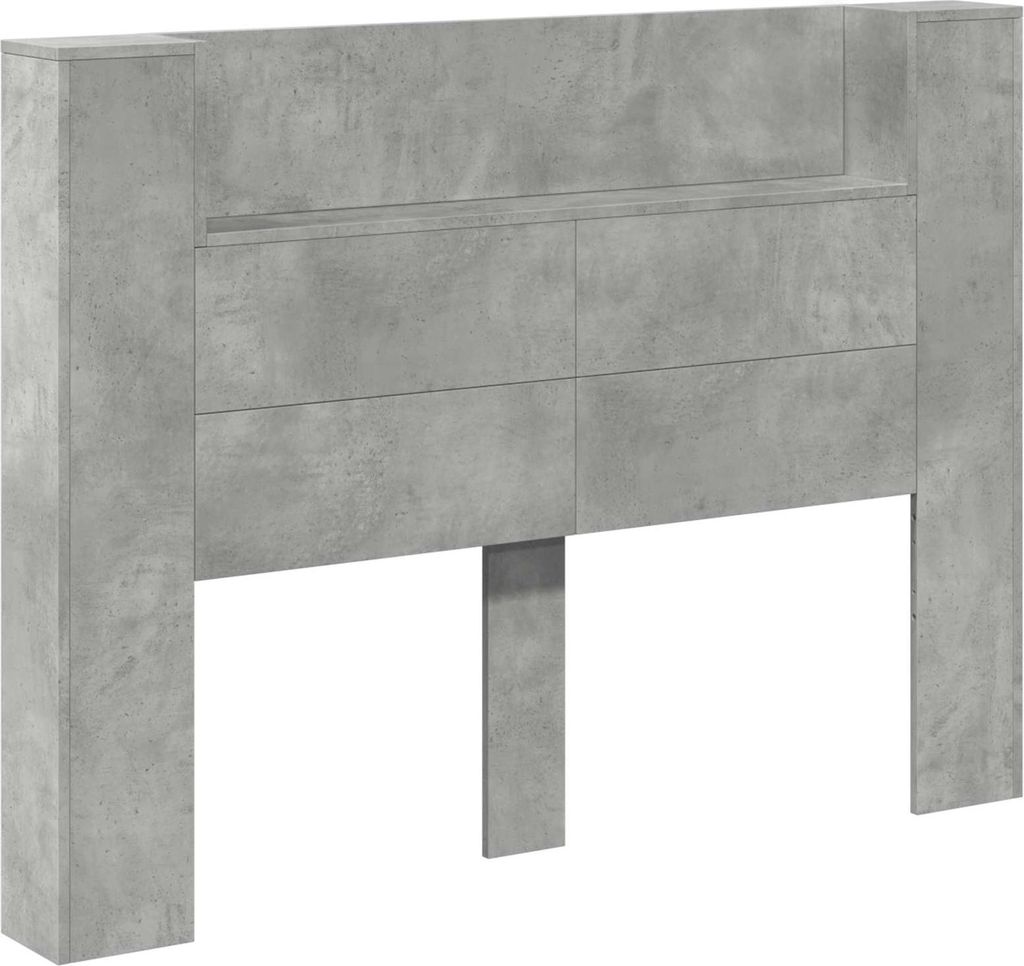 Kopfteil Beton Grau 140 x 16,5 x 103,5 cm Holzwerkstoff