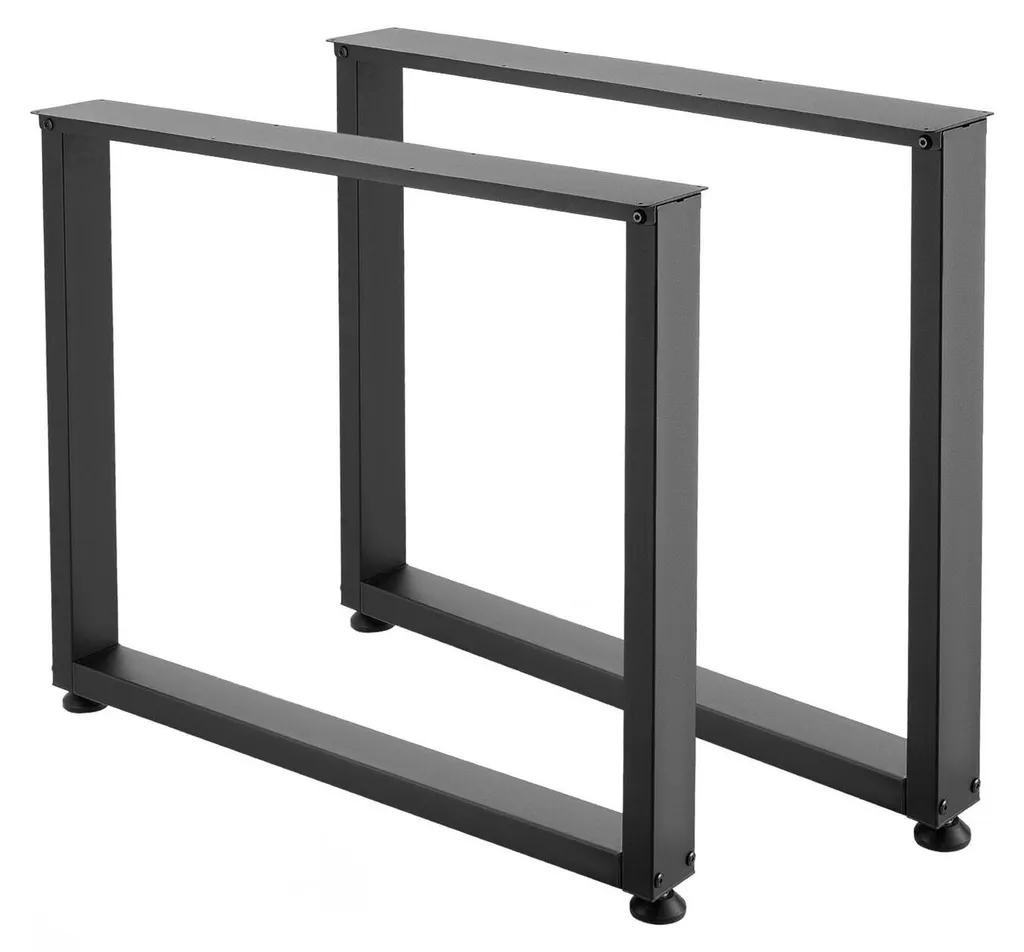 Pieds de table haute résistance 1000 kg en acier noir 750x900 mm - 2 pcs