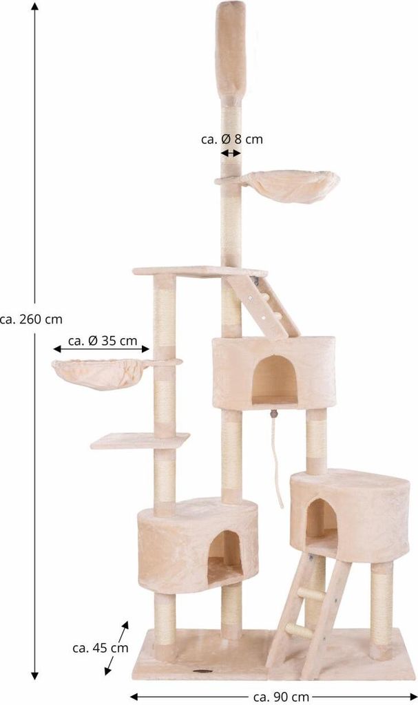 happypet® Kratzbaum für Katzen deckenhoch CAT027-4 Produktbild 6