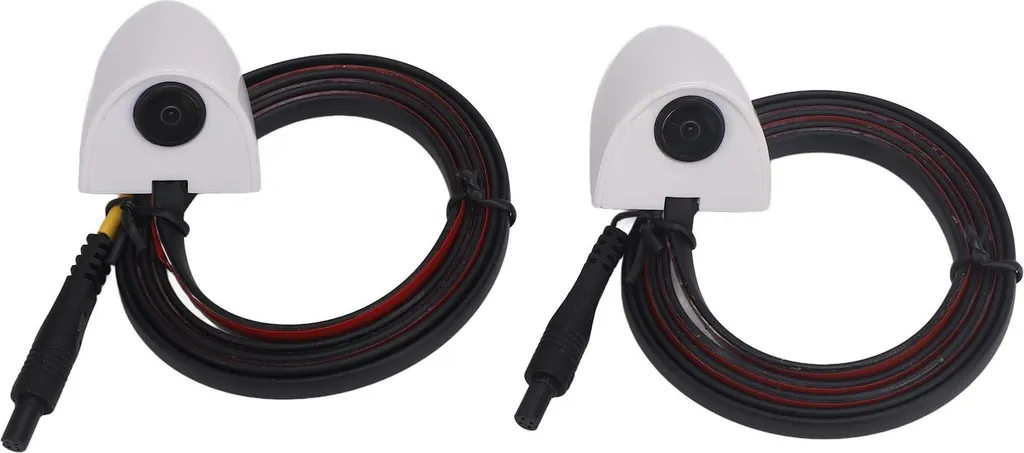Coppia Telecamere Laterali Veicoli AHD 720P 12V Bianco IP67