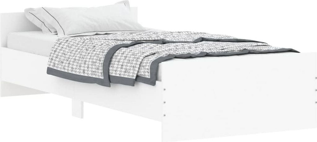 vidaXL Cadre de lit blanc 100x200 cm en bois composite Image du produit 