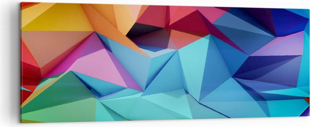Bild auf Leinwand - Leinwandbild - Formen futuristisch geometrisch - 140x50cm - Wand Bild - Wanddeko - Leinwanddruck - Bilder - Kunstdruck - Leinwa...
