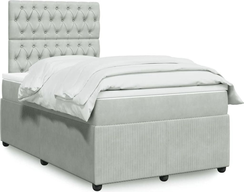 Maison Exclusive - Boxspringbett mit Matratze Hellgrau 120x200 cm Samt