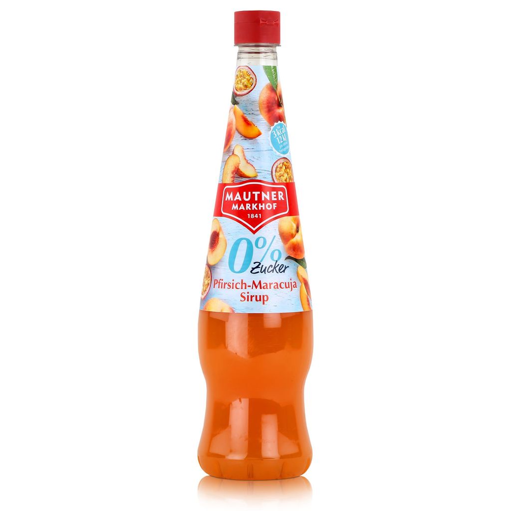 Mautner Getränkesirup Pfirsich-Maracuja 0% Zucker 0,7L - Produktbild 