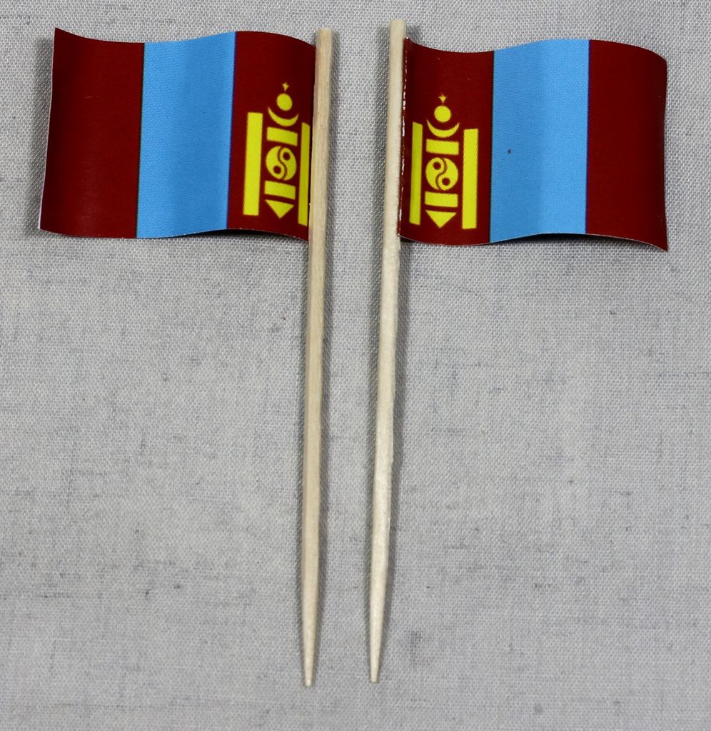 Party-Picker Flagge Mongolei Papierfähnchen in Spitzenqualität 25 Stück Beutel