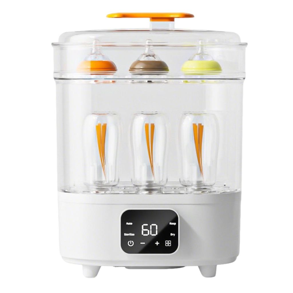 Elektrischer 3-in-1 Babyflaschen-Sterilisator – Mit Trocken- & Heizfunktion, 24h Keimschutz, sterilisiert & trocknet Flaschen