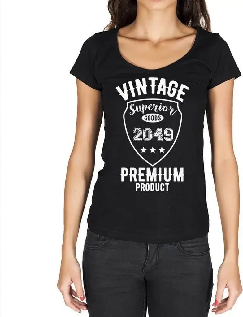 Damen Grafik T-Shirt Überlegene Waren seit 2049 – Superior Goods Since 2049 – Öko-Verantwortlich Vintage Jahrgang Kurzarm Lustige Druck Gebur...