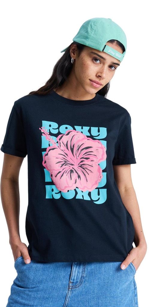 Roxy Damen Shirt Oceanregular Poster Black : L Größe: L