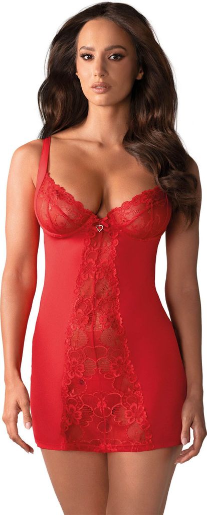 Obsessive Heartina S/M, Živôtik, Červená, Elastan, Obrázok produktu 
