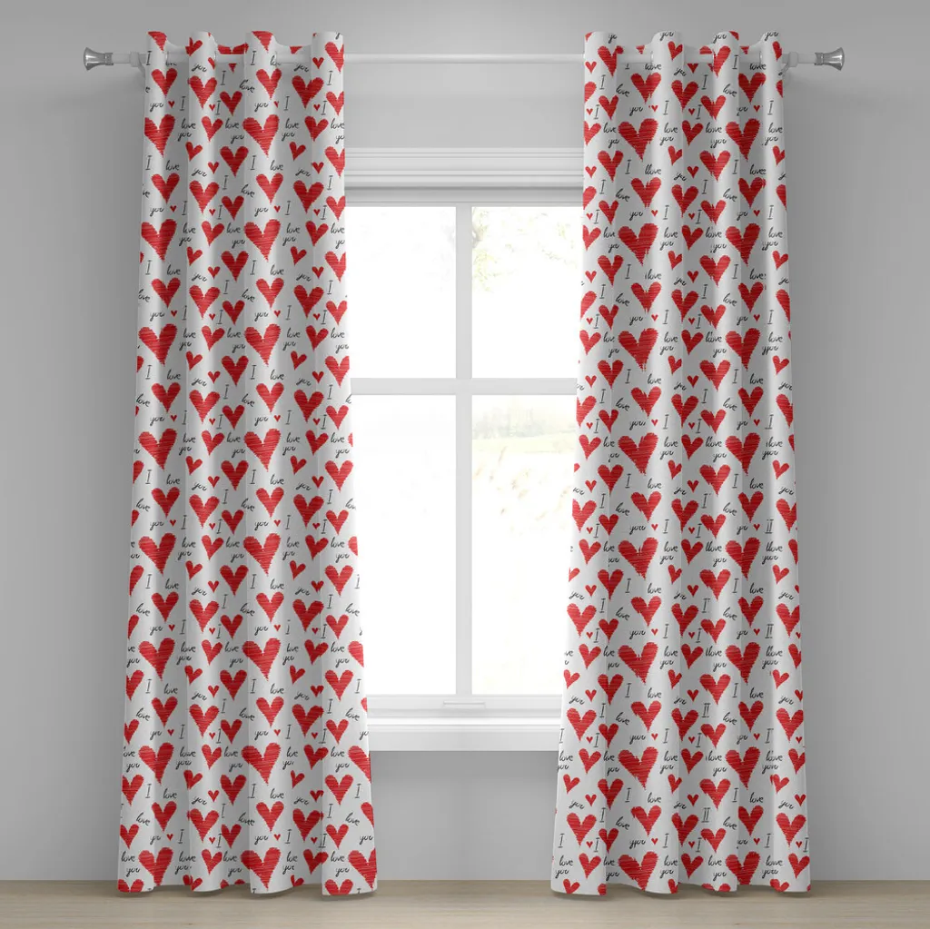 Rideau opaque décoratif pour cacher le vis-à-vis motif cœur 280x245