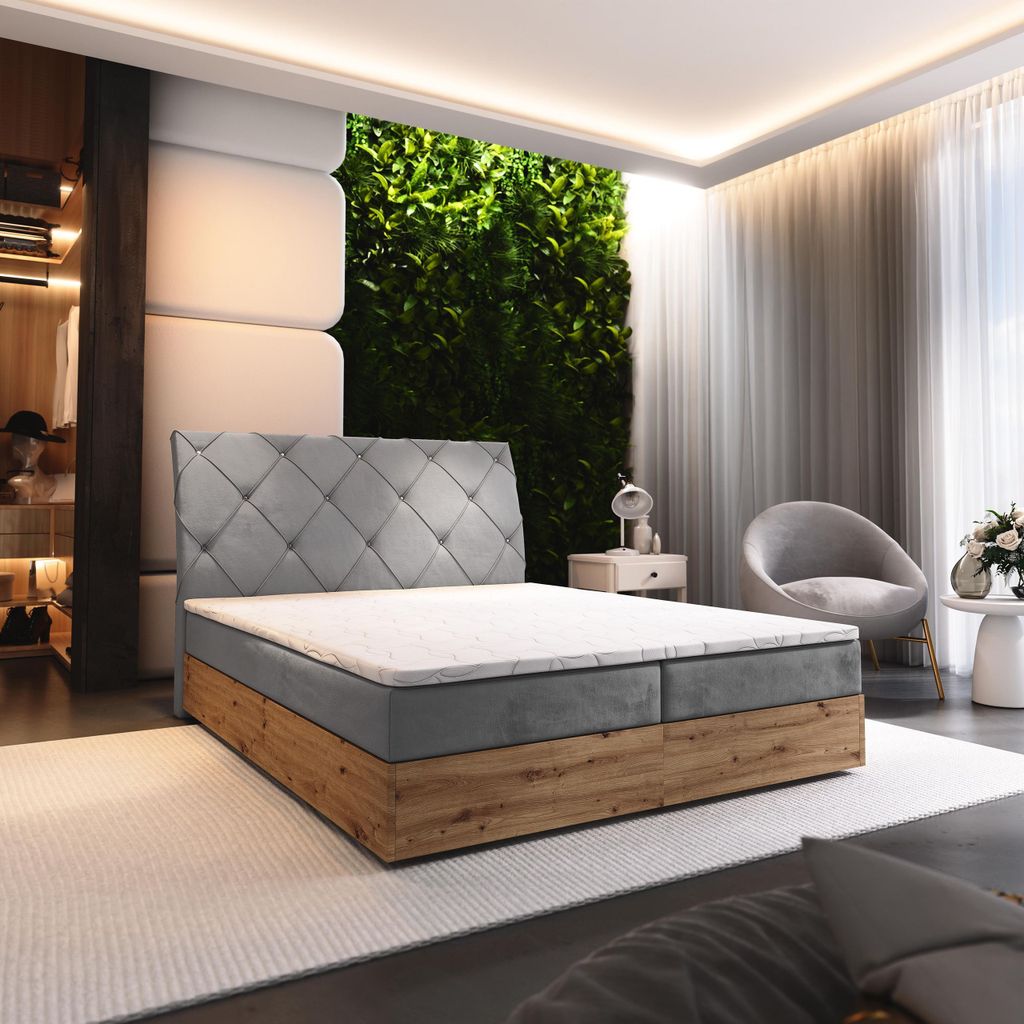Masseno Boxspringbett VELLANO 180x200 cm Komplett-Set mit Produktbild 