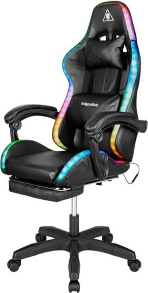 Kruger&Matz KM0790 Chaise de jeu RGB GX-150 noire avec repose-pieds
