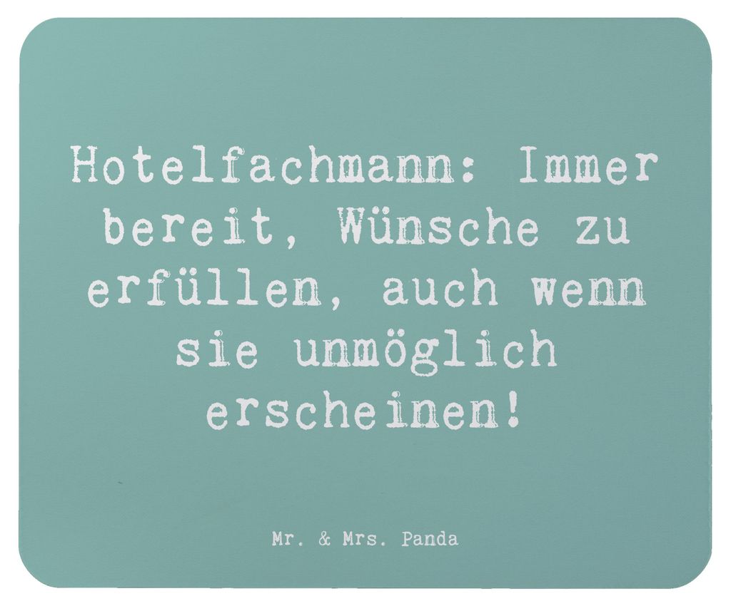 Mr. & Mrs. Panda Mouse Pad Spruch Hotelfachmann Zauber - Meeresbrise - Geschenk, Mauspad, Beruf, Verwaltung, personalisierte Geschenke, Gastgeber, ...