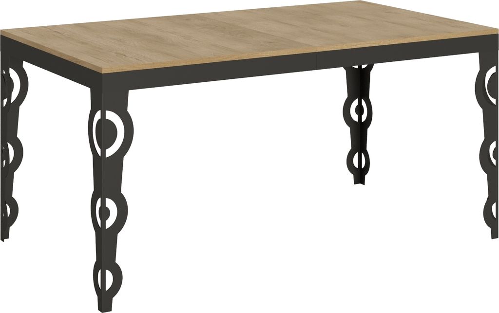 ITAMOBY - Ausziehtisch 160/420x90 cm Karamay Evolution Eiche Natur Gestell und Füße Anthrazit